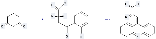 L-Kynurenine can be used to produce 5,6-dihydro-4H-pyrido[2,3,4-kl]acridine-2-carboxylic acid with cyclohexane-1,3-dione by heating